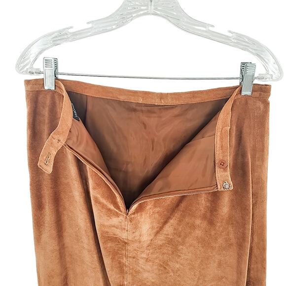 Willi Smith Women's Leather Skirt Jacket Set Western Size Large Tan - Picture 15 of 16